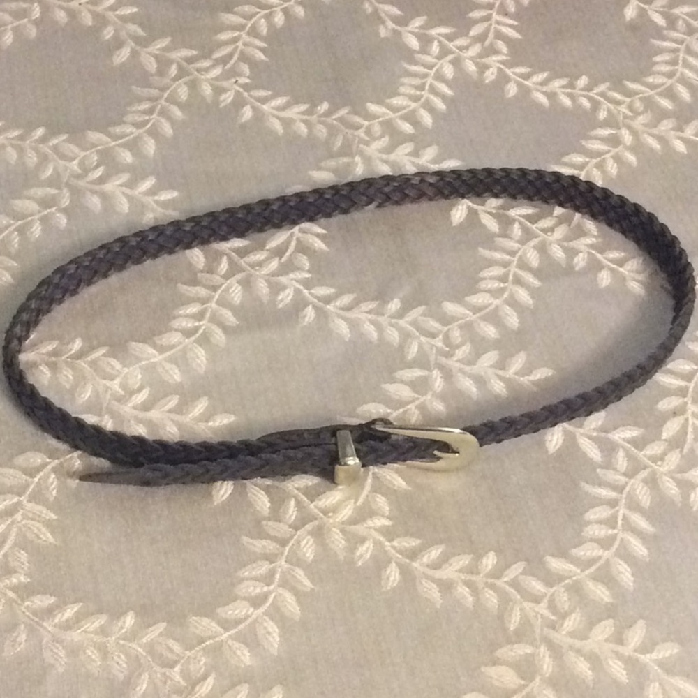 Boys leather brown braided belt